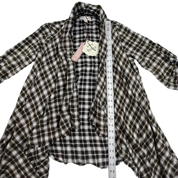 Knox Rose Top Women’s Size XS Open Front Wraparound Lightweight Flannel Plaid - Picture 12 of 12